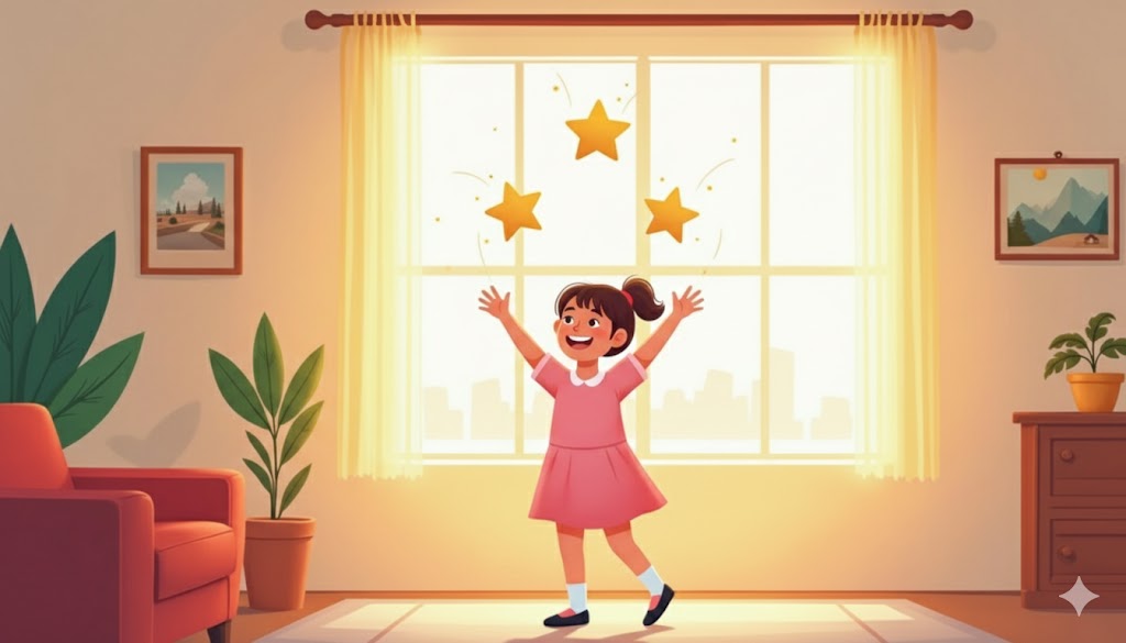 Star rewards and achievement badges for kids completing tasks